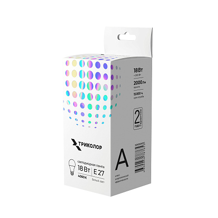 картинка Лампа светодиодная Триколор LED А65 18Вт 4000K E27